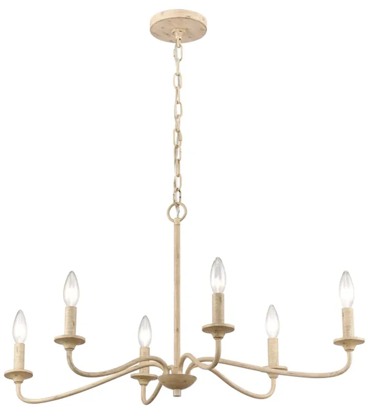 Ellisville 30'' Wide 6-Light Chandelier - Antique Cream