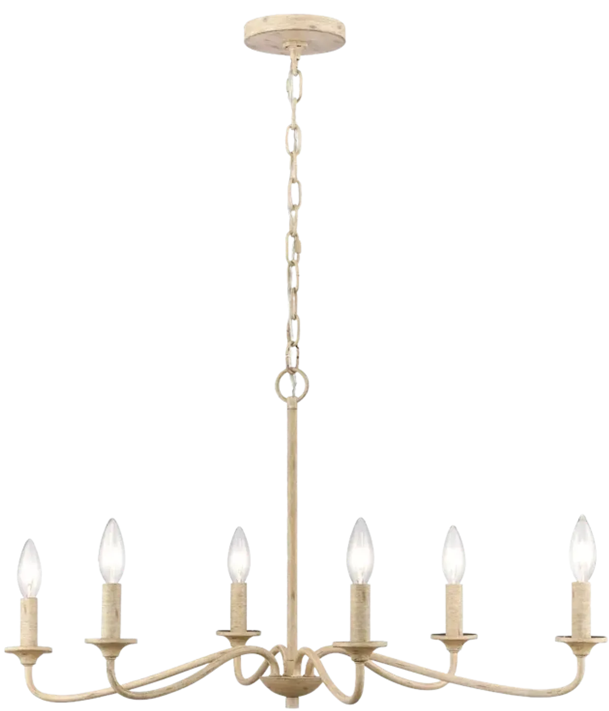 Ellisville 30'' Wide 6-Light Chandelier - Antique Cream