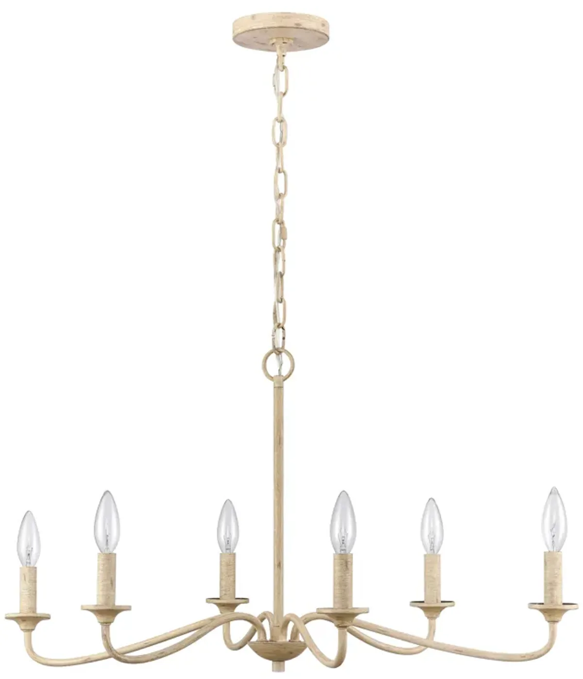 Ellisville 30'' Wide 6-Light Chandelier - Antique Cream