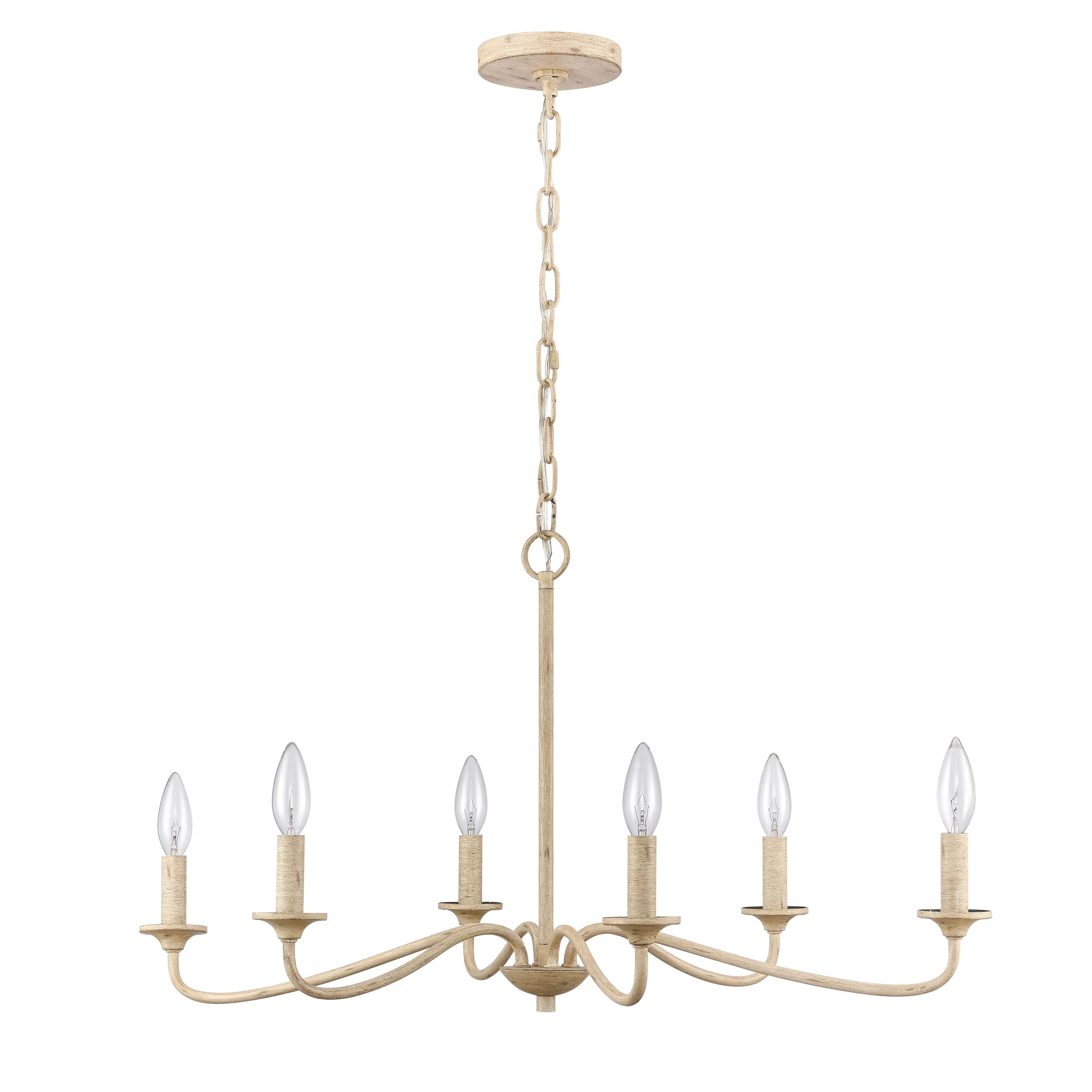 Ellisville 30'' Wide 6-Light Chandelier - Antique Cream