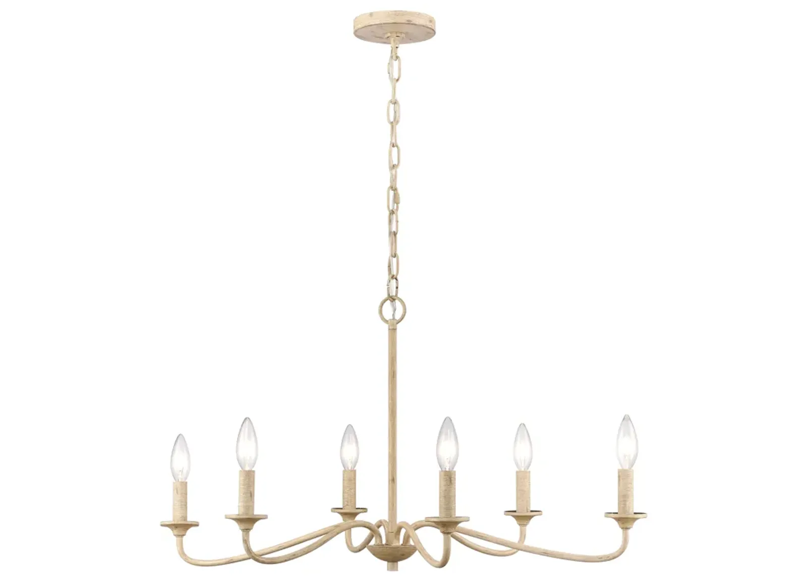 Ellisville 30'' Wide 6-Light Chandelier - Antique Cream