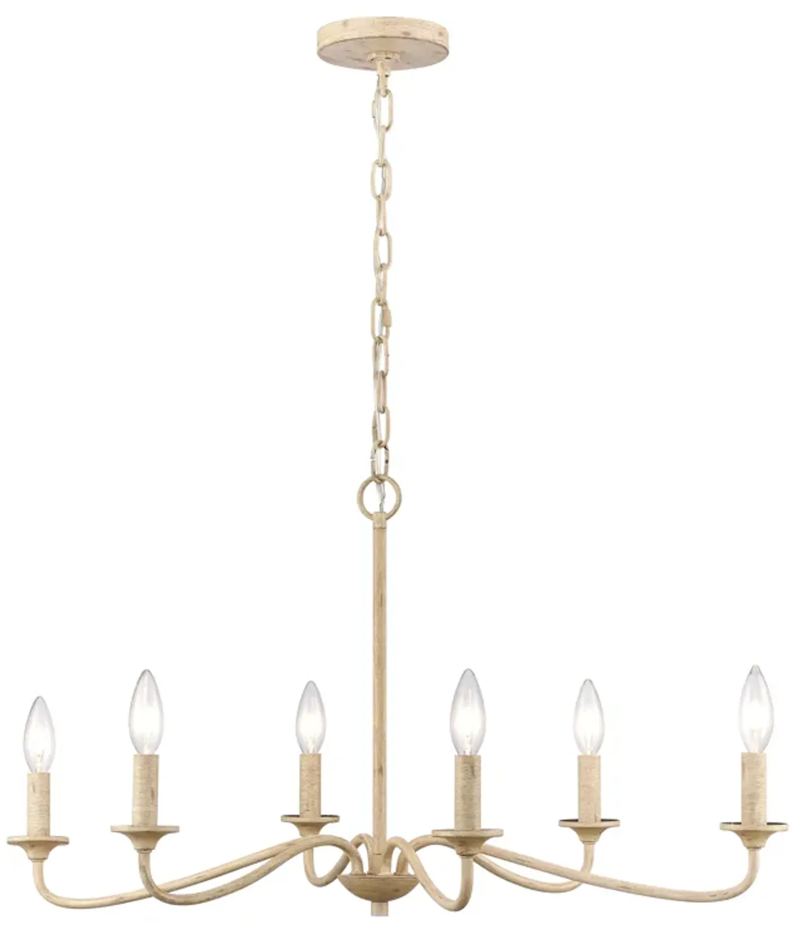 Ellisville 30'' Wide 6-Light Chandelier - Antique Cream