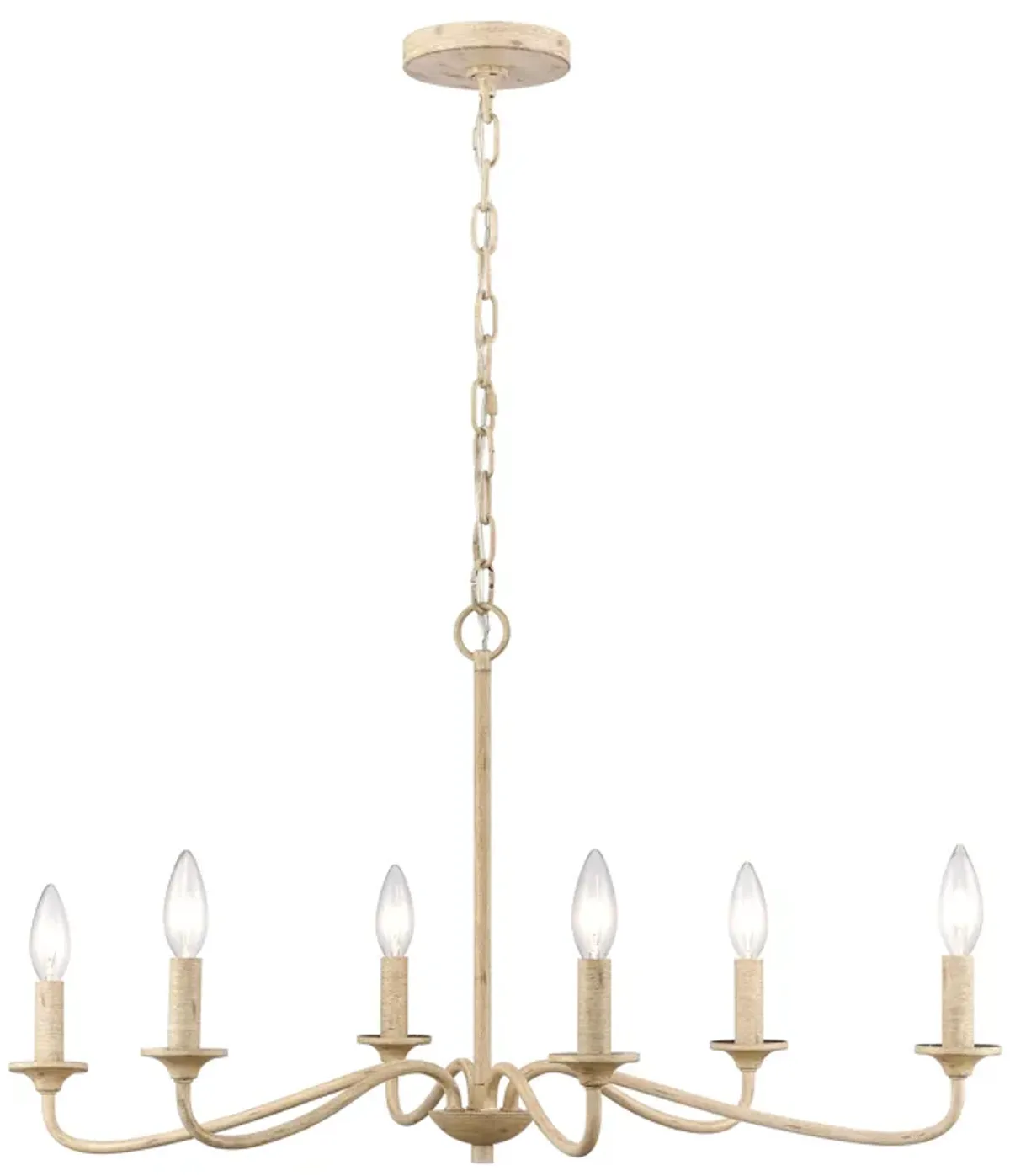 Ellisville 30'' Wide 6-Light Chandelier - Antique Cream