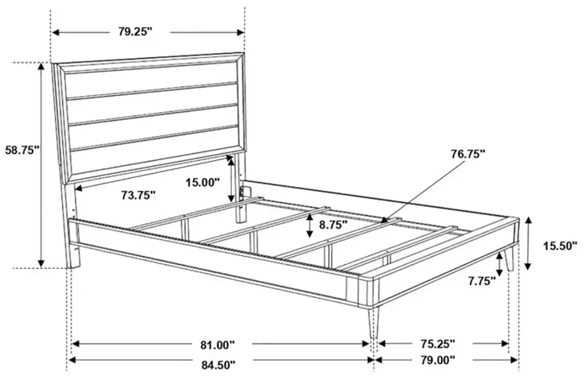 Ramon Eastern King Panel Bed Metallic Sterling