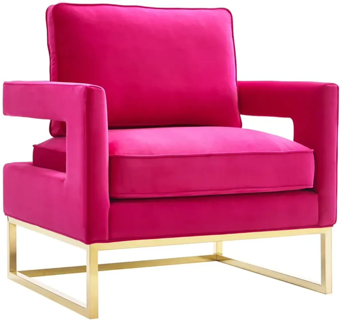 avery pink velvet chair with polished gold base