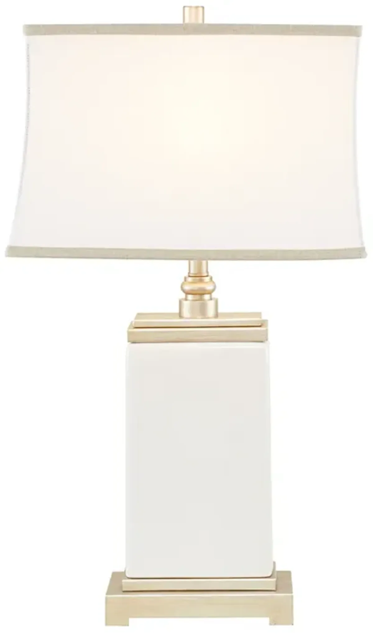 Hampton Hill Colette Ivory Rectangular Ceramic Table Lamp