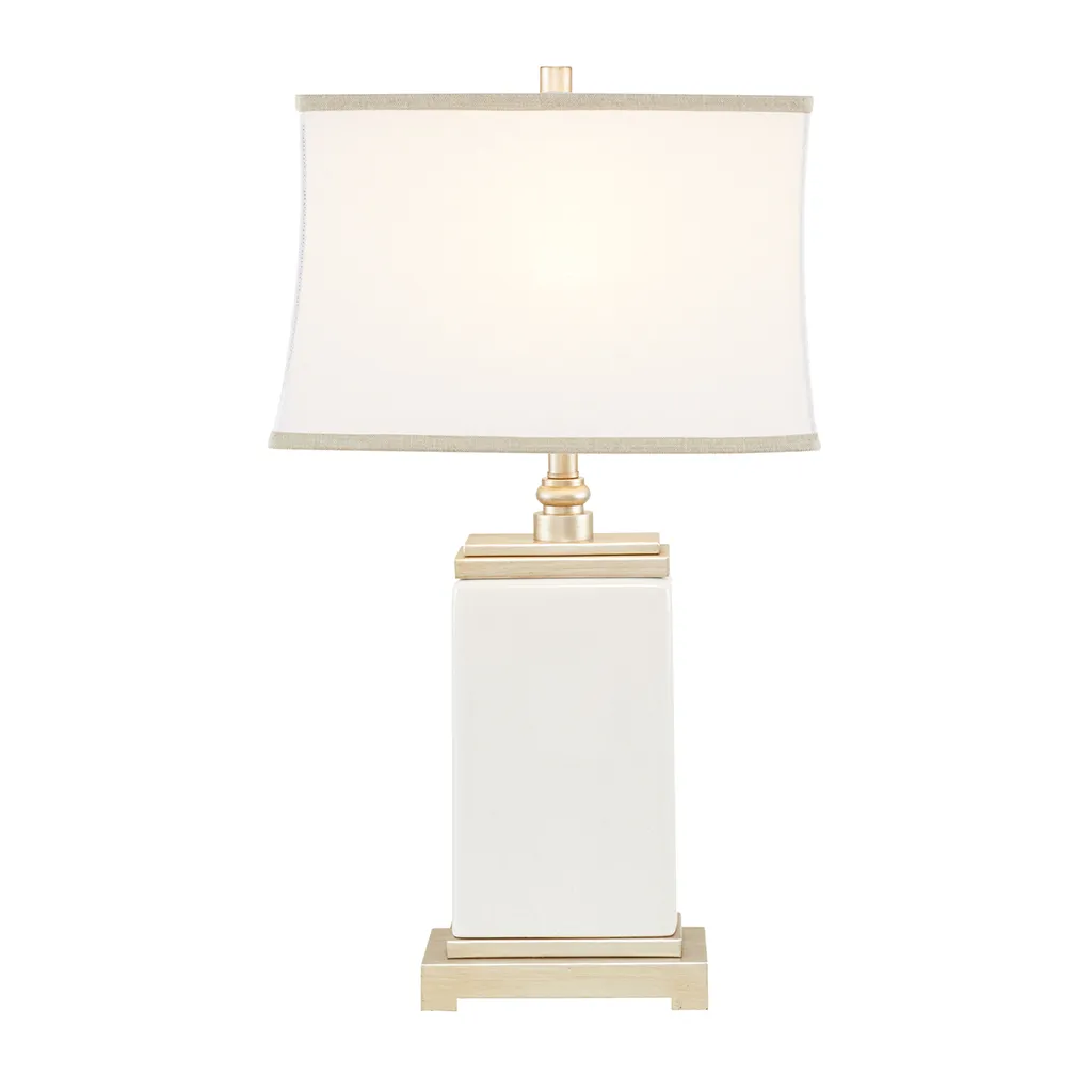 Hampton Hill Colette Ivory Rectangular Ceramic Table Lamp