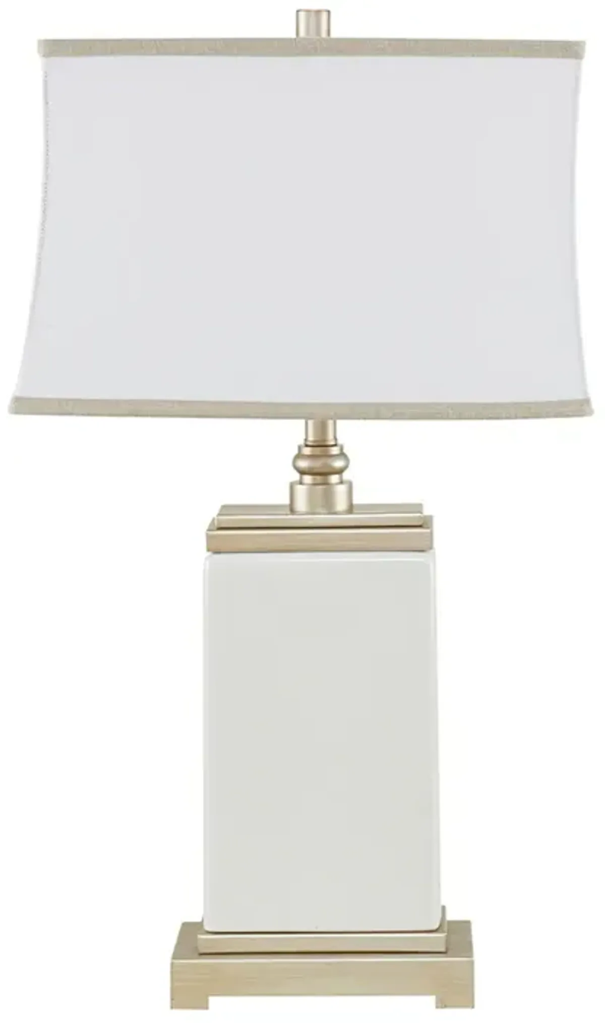 Hampton Hill Colette Ivory Rectangular Ceramic Table Lamp