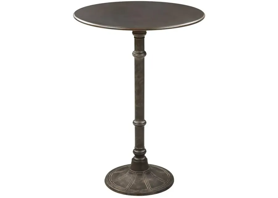 Oswego Round Bar Table Dark Russet and Antique Bronze