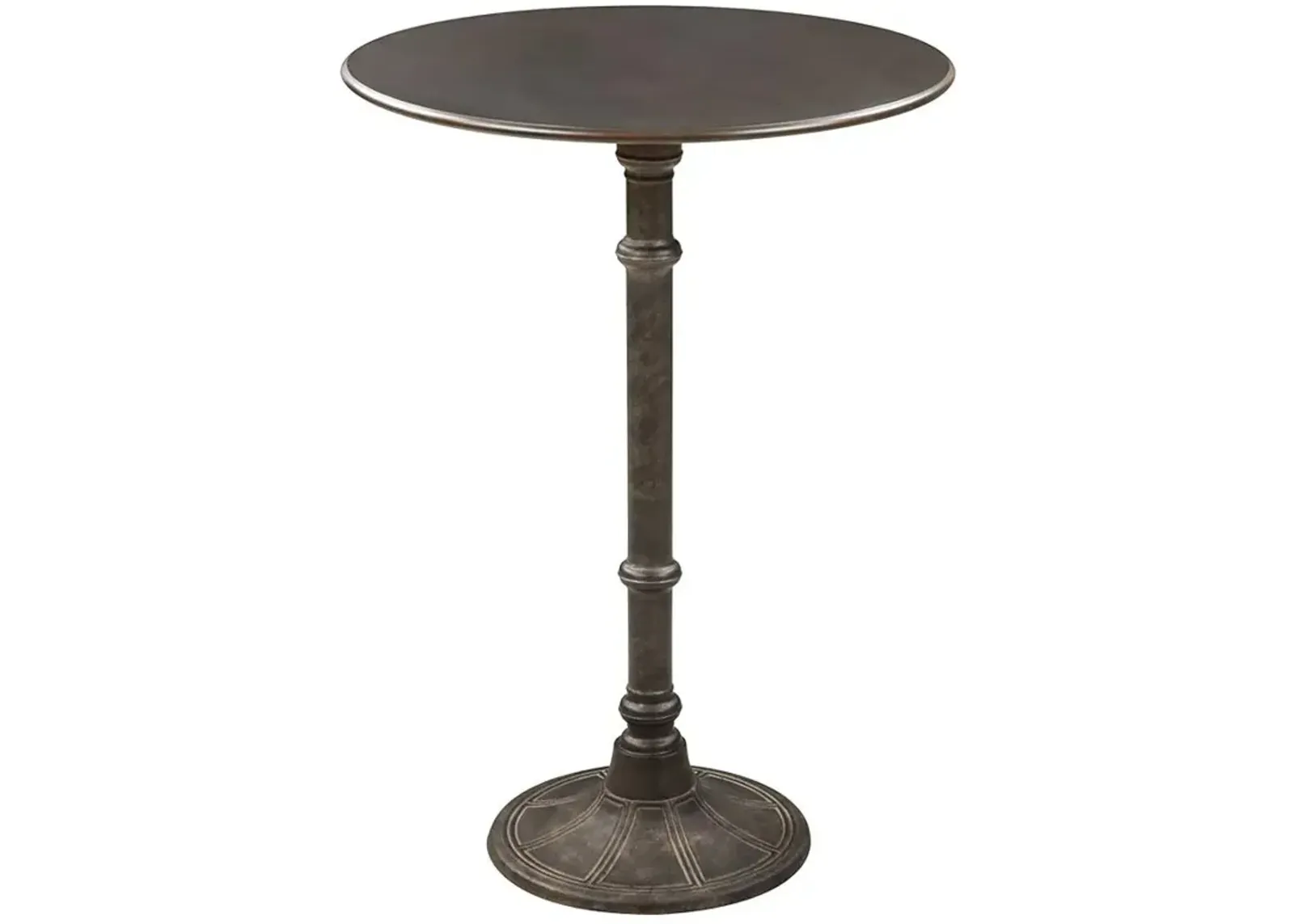 Oswego Round Bar Table Dark Russet and Antique Bronze