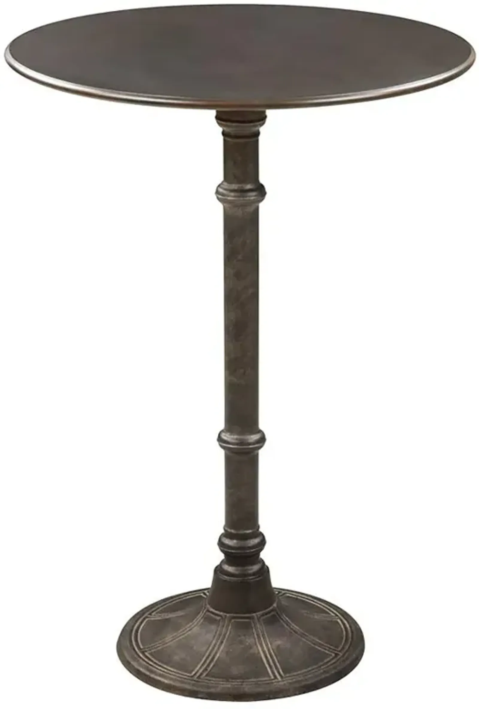 Oswego Round Bar Table Dark Russet and Antique Bronze