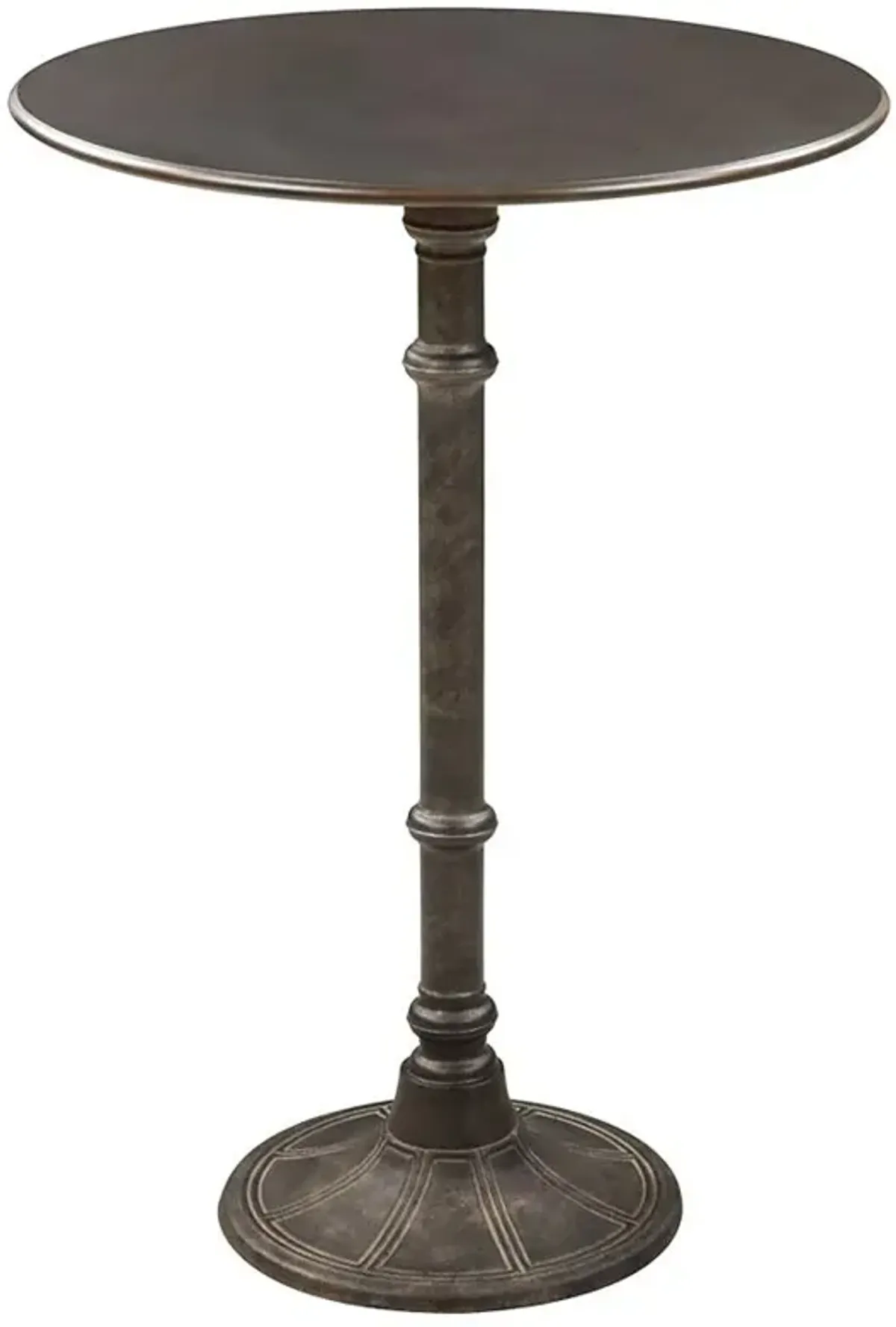 Oswego Round Bar Table Dark Russet and Antique Bronze