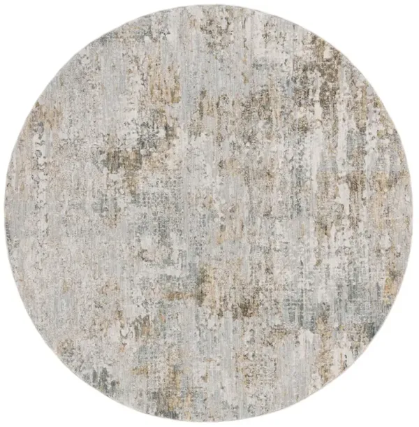 ADRIANNA 200 Blue 6'-7' X 6'-7' Round Round Rug