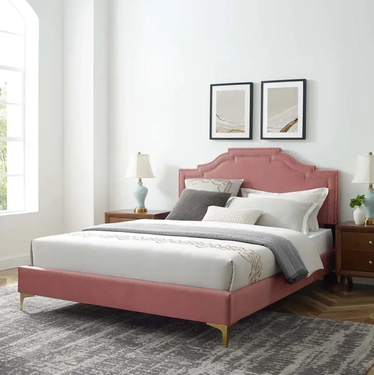 Adelaide Performance Velvet King Platform Bed