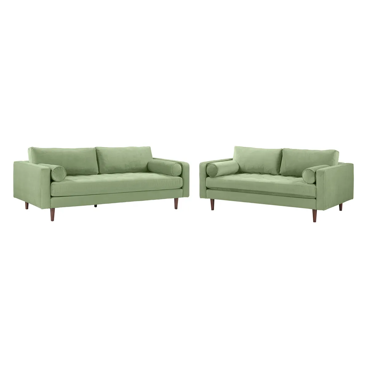 Cave Sage Green Velvet Living Room Set