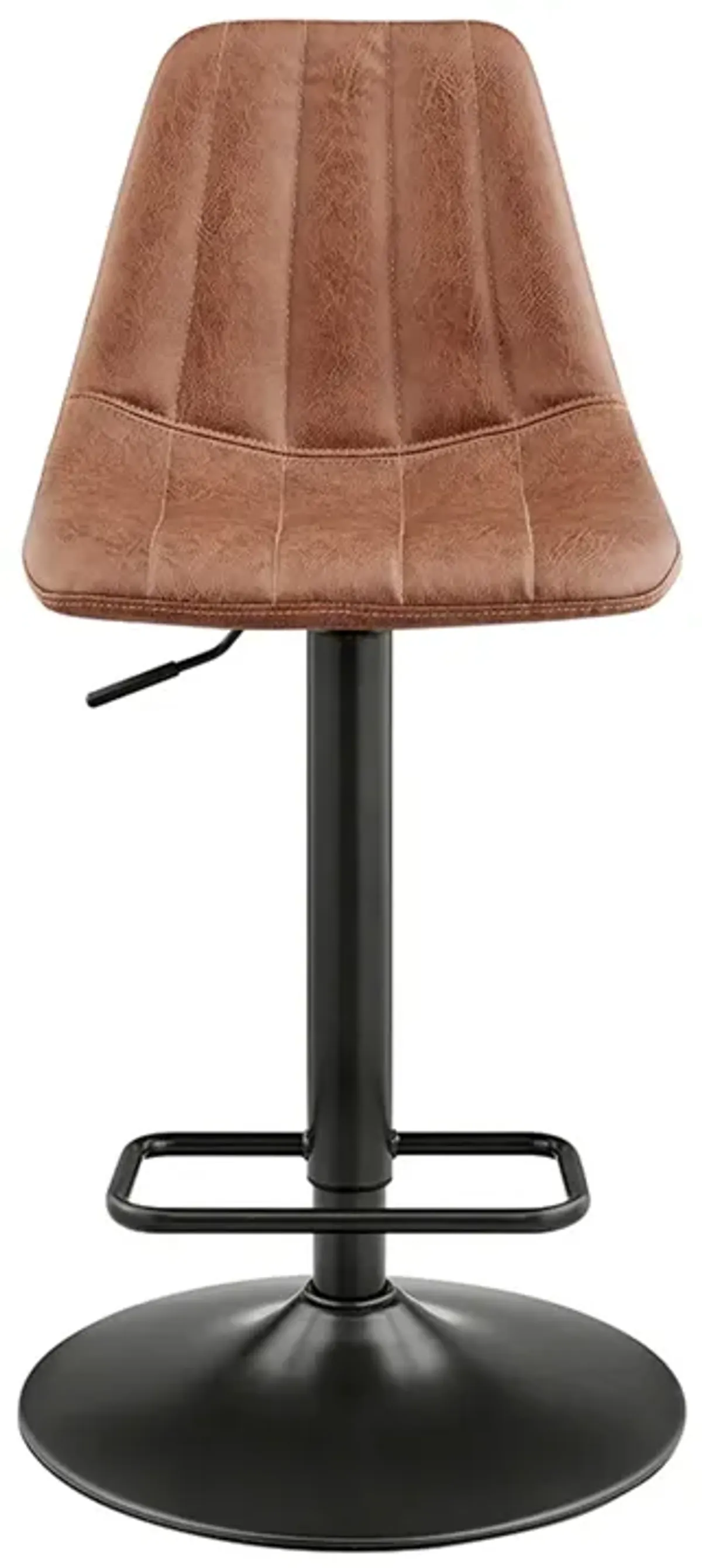 Robert KD PU Gaslift Swivel Bar Stool, Umber Brown 