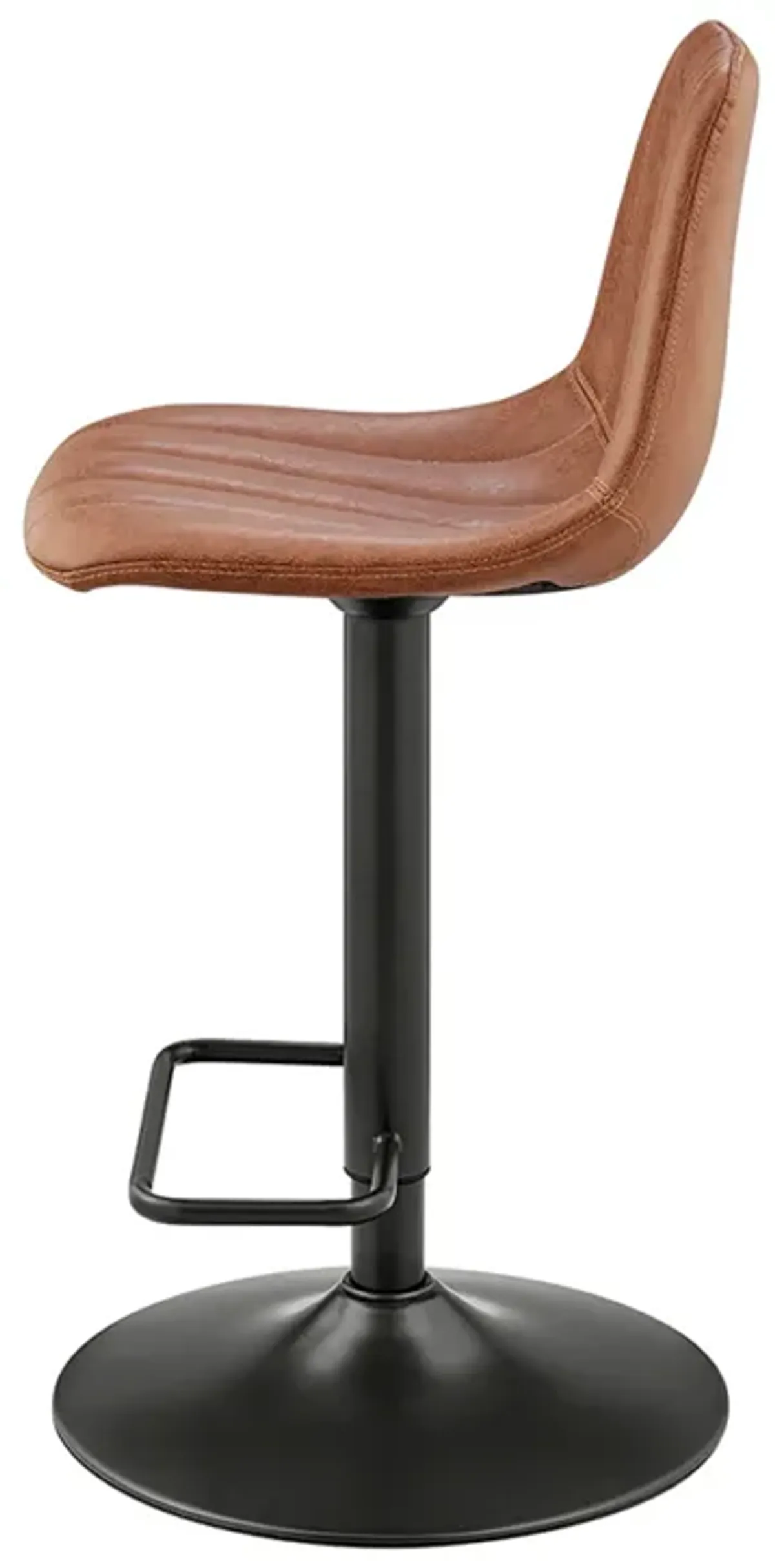 Robert KD PU Gaslift Swivel Bar Stool, Umber Brown 