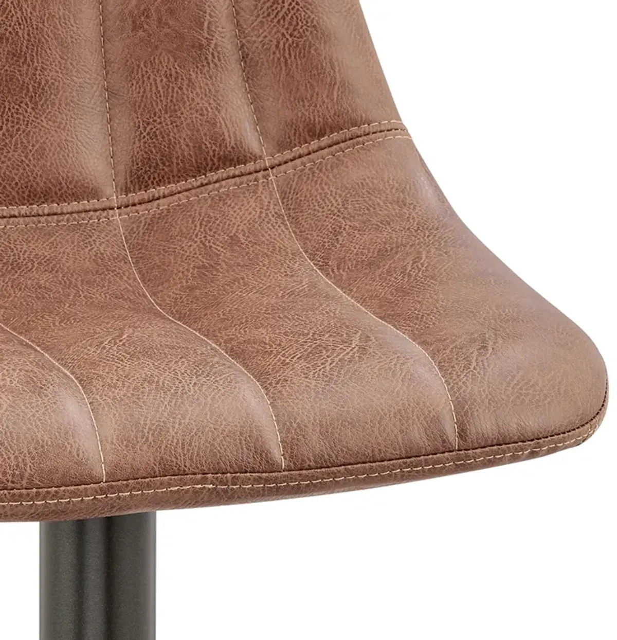 Robert KD PU Gaslift Swivel Bar Stool, Umber Brown 