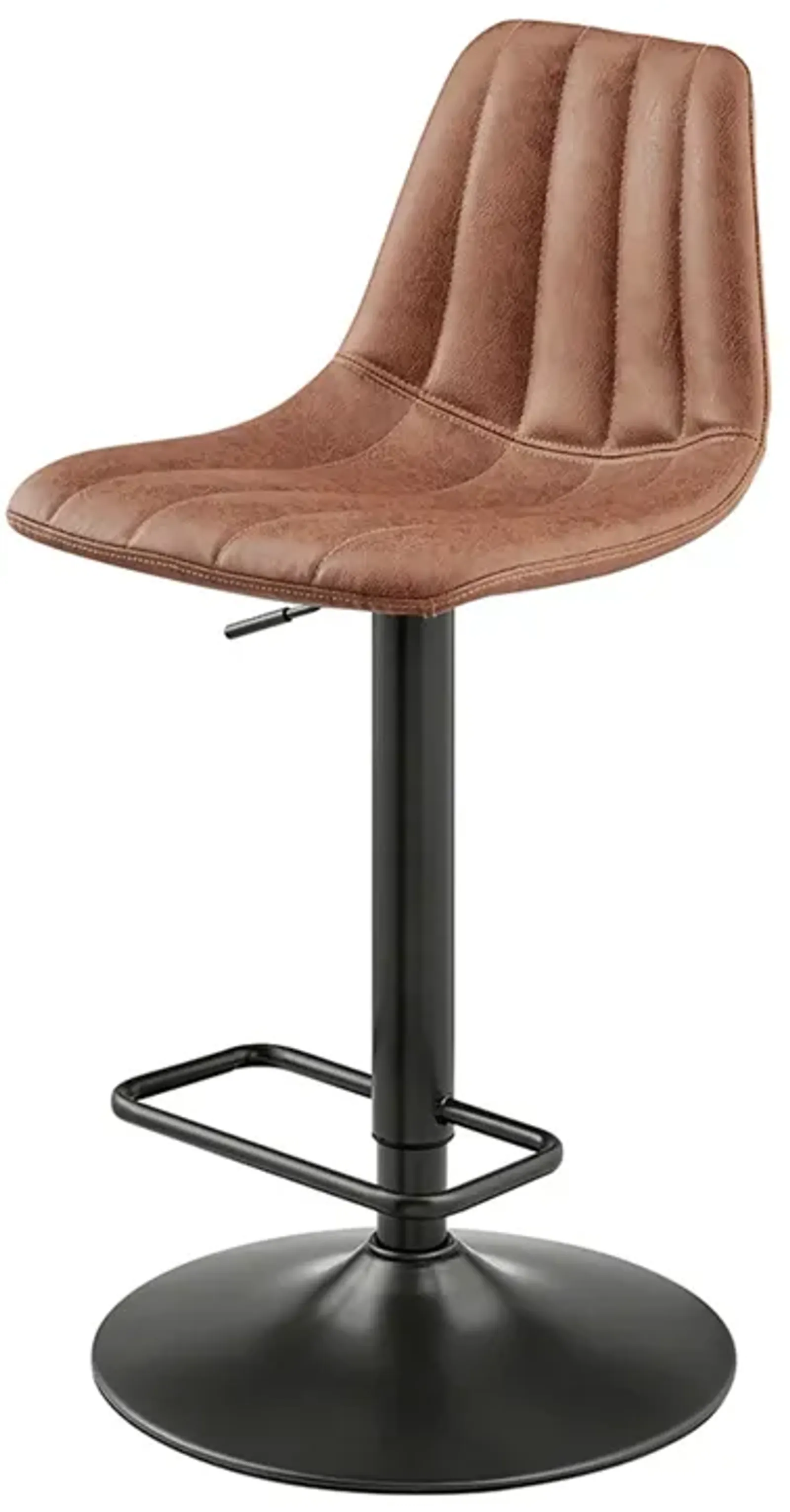 Robert KD PU Gaslift Swivel Bar Stool, Umber Brown 