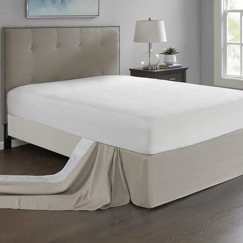 Madison Park Simple Fit Khaki Wrap Around Adjustable Bedskirt