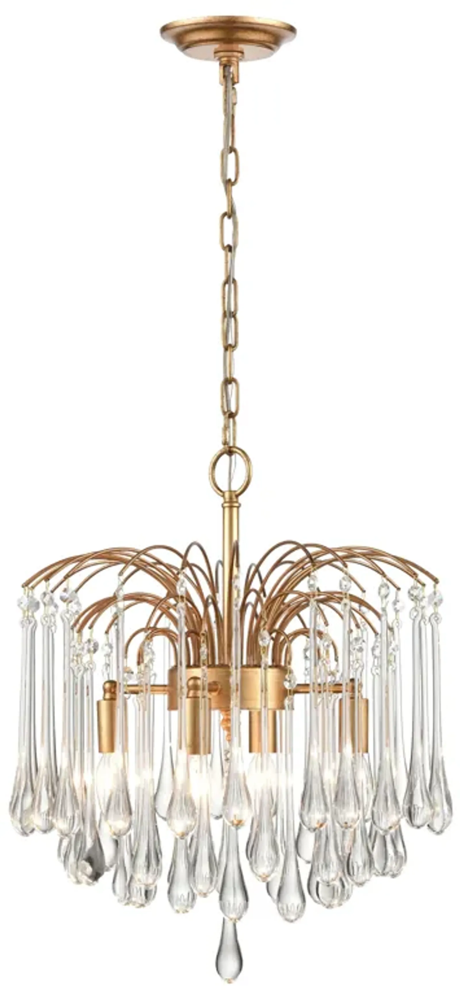 Viola Park 17" Wide 4-Light Pendant - Gold Leaf