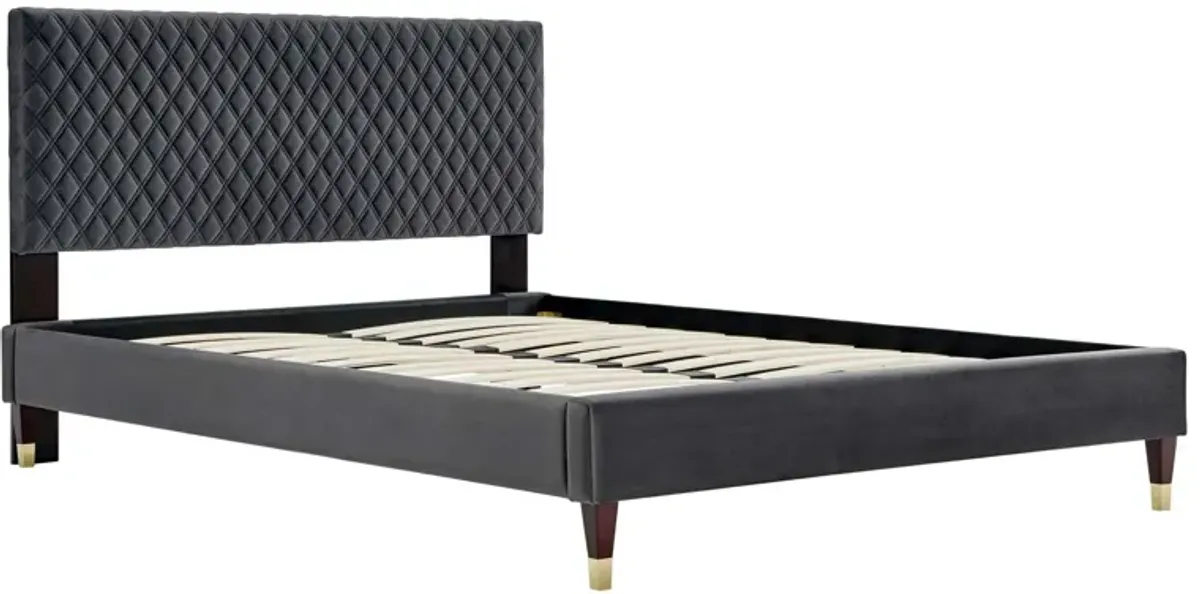 Garcelle Performance Velvet Queen Platform Bed