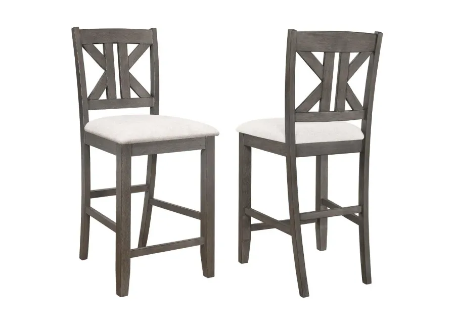 Athens Upholstered Seat Counter Height Stools Light Tan (Set of 2)