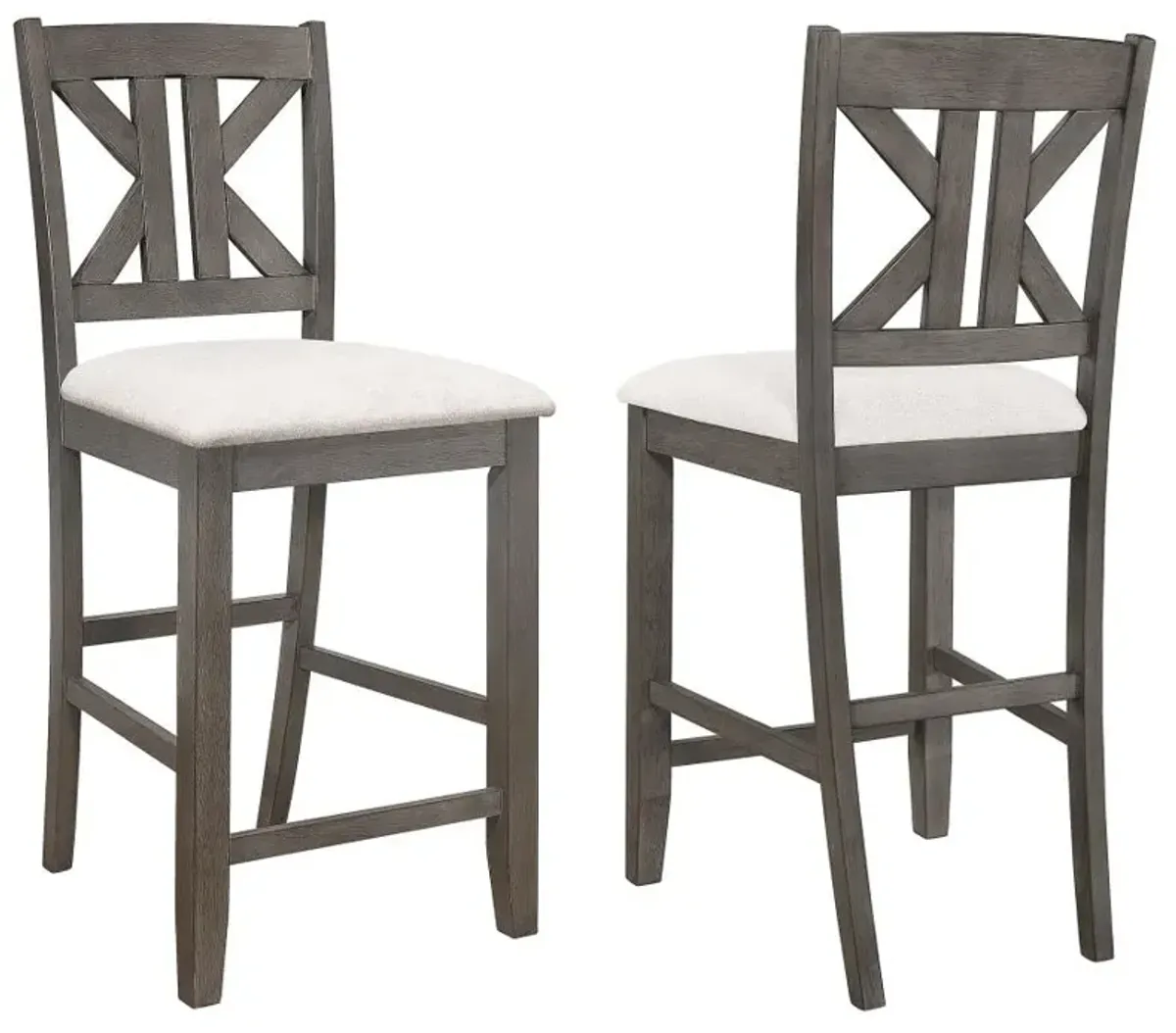 Athens Upholstered Seat Counter Height Stools Light Tan (Set of 2)