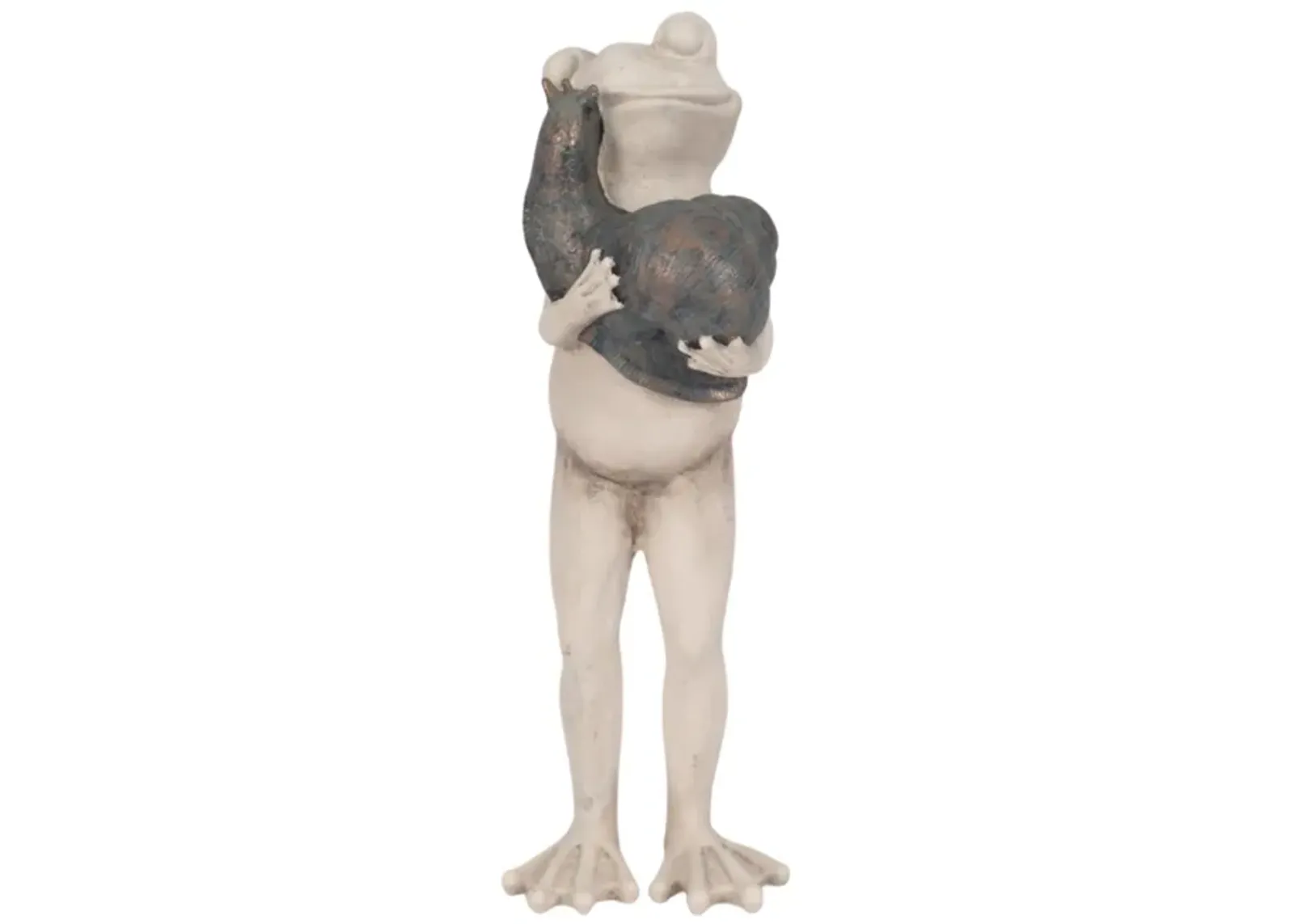 12" Frog And Snail Hug, Grey