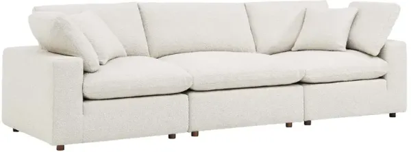 Commix Down Filled Overstuffed Boucle Fabric 3-Seater Sofa