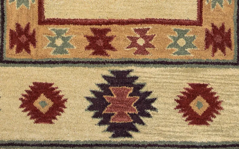 Southwest Beige Southwest/Tribal Wool 2'6" x 8' Runner Rug