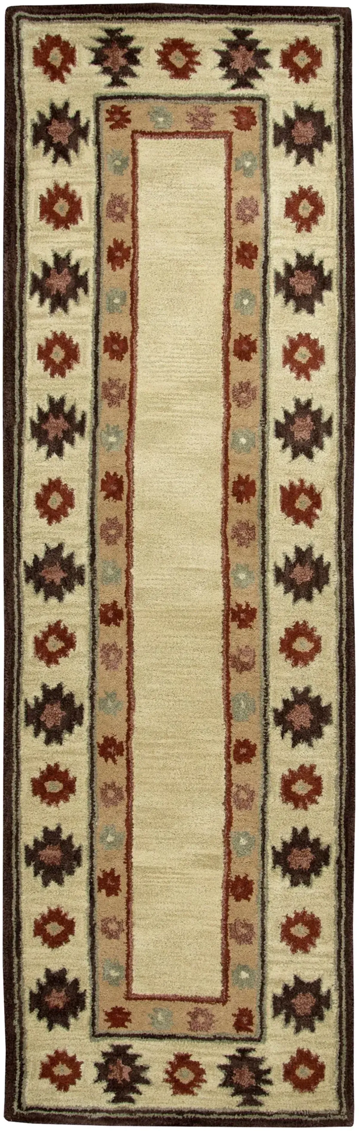 Southwest Beige Southwest/Tribal Wool 2'6" x 8' Runner Rug