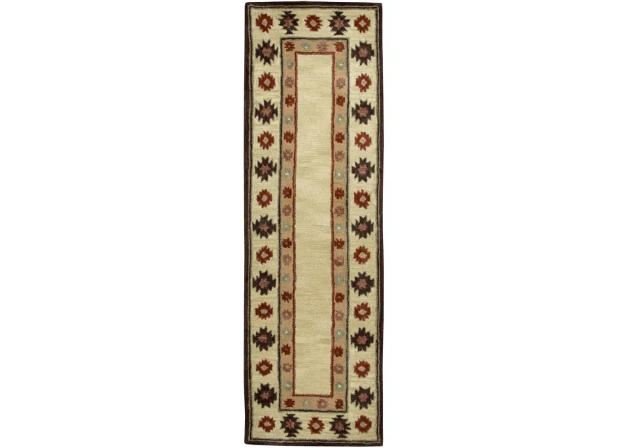 Southwest Beige Southwest/Tribal Wool 2'6" x 8' Runner Rug