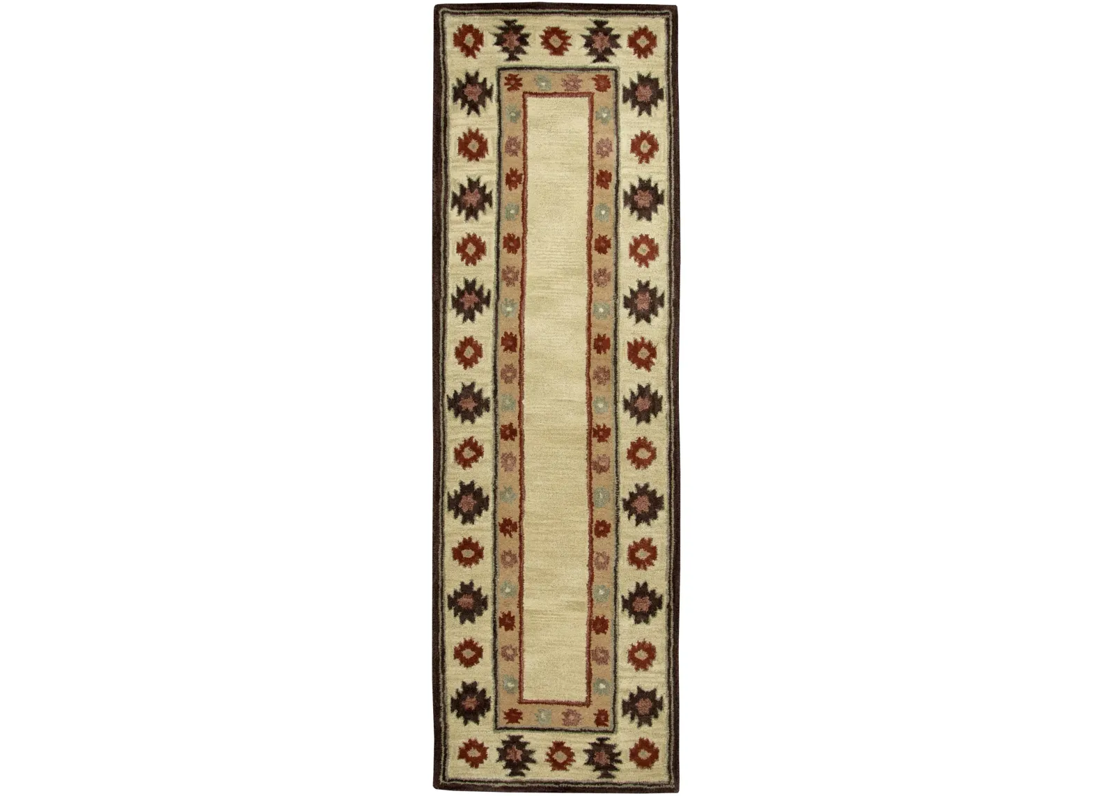 Southwest Beige Southwest/Tribal Wool 2'6" x 8' Runner Rug