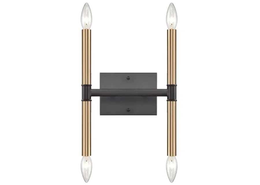 Notre Dame 4-Light Wall Sconce in Oil Rubbed Bronze and Gold