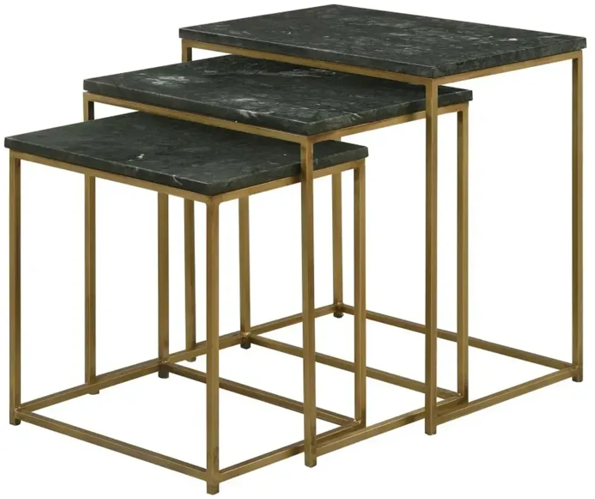 Medora 3-piece Nesting Table with Marble Top