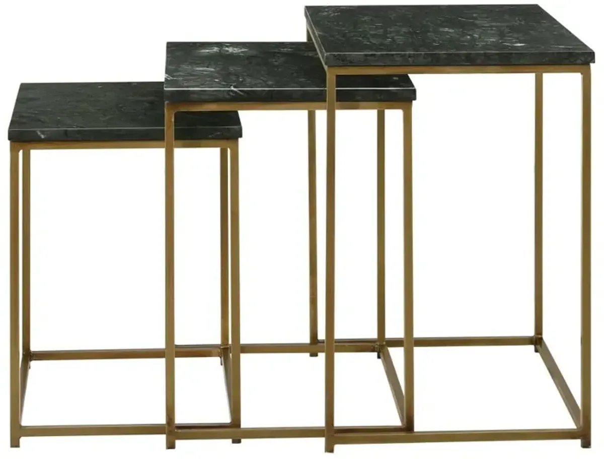 Medora 3-piece Nesting Table with Marble Top