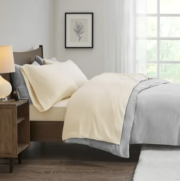 True North by Sleep Philosophy Micro Fleece Ivory Sheet Set