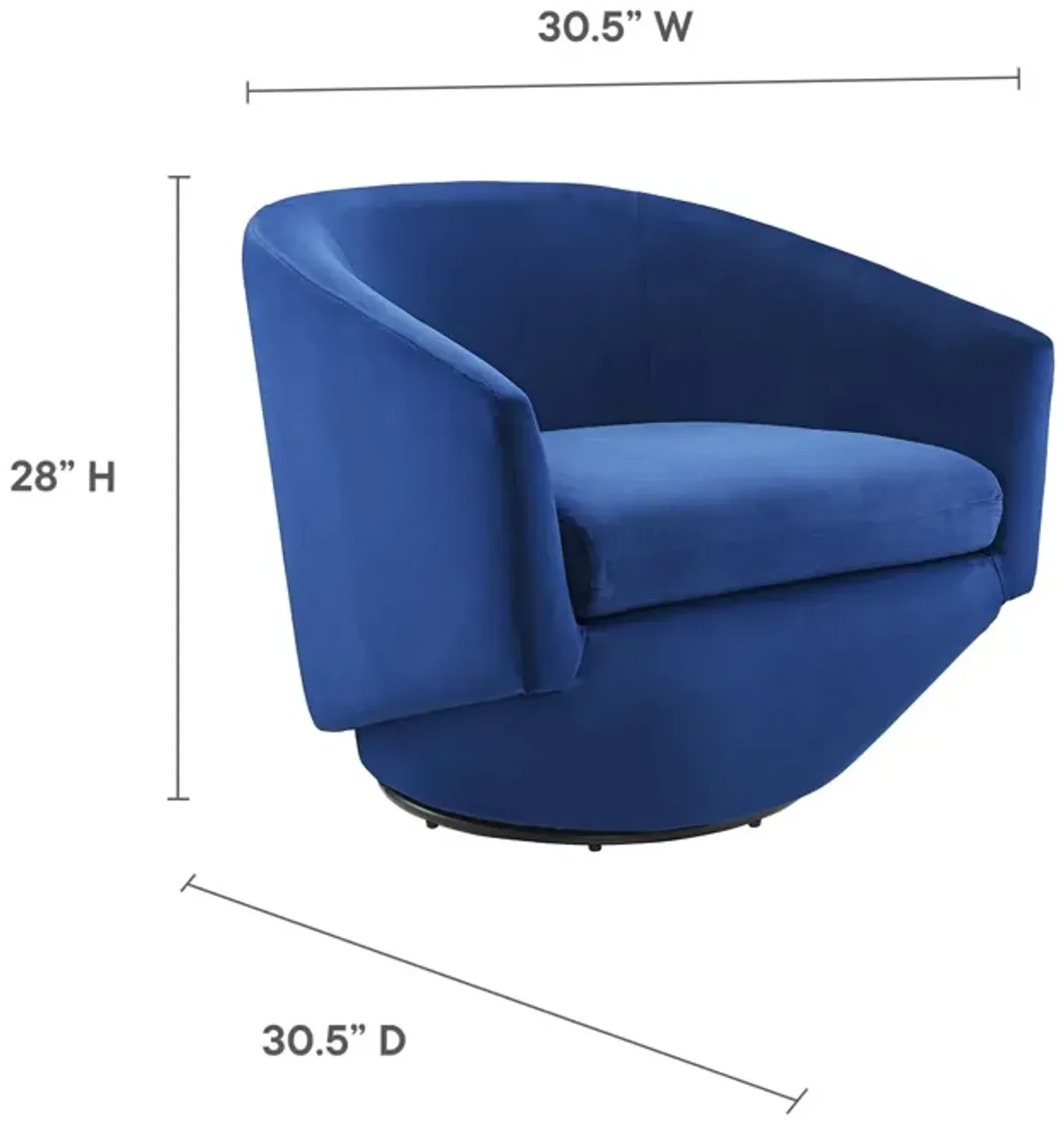 Series Performance Velvet Fabric Swivel Chair