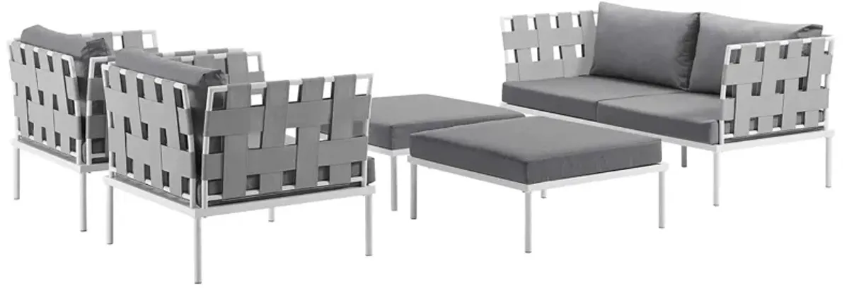 Harmony 5 Piece Outdoor Patio Aluminum Sectional Sofa Set