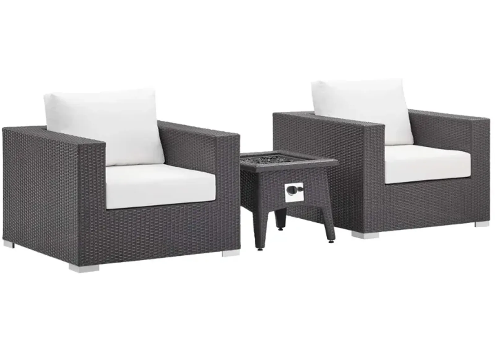 Convene 3 Piece Set Outdoor Patio with Fire Pit