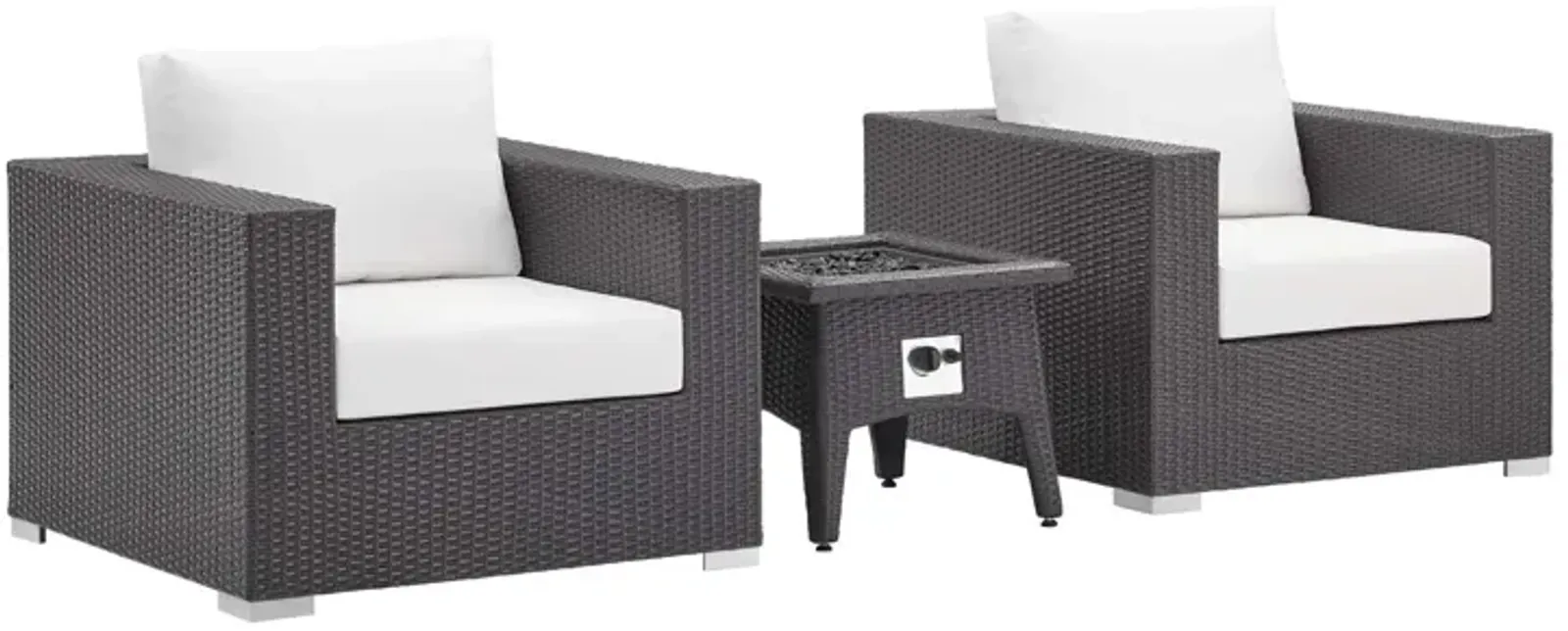 Convene 3 Piece Set Outdoor Patio with Fire Pit