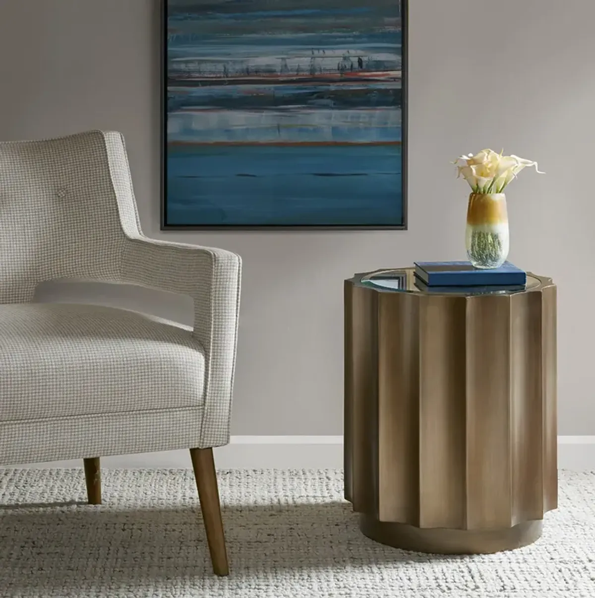 Madison Park Valentina Bronze Accent Table