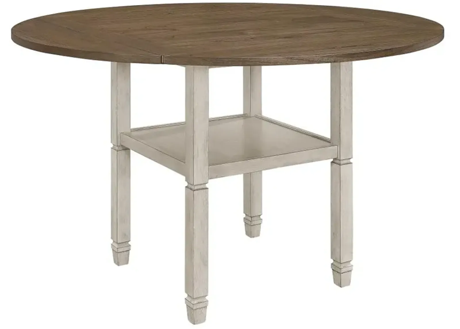 Sarasota Counter Height Table with Shelf Storage Nutmeg and Rustic Cream