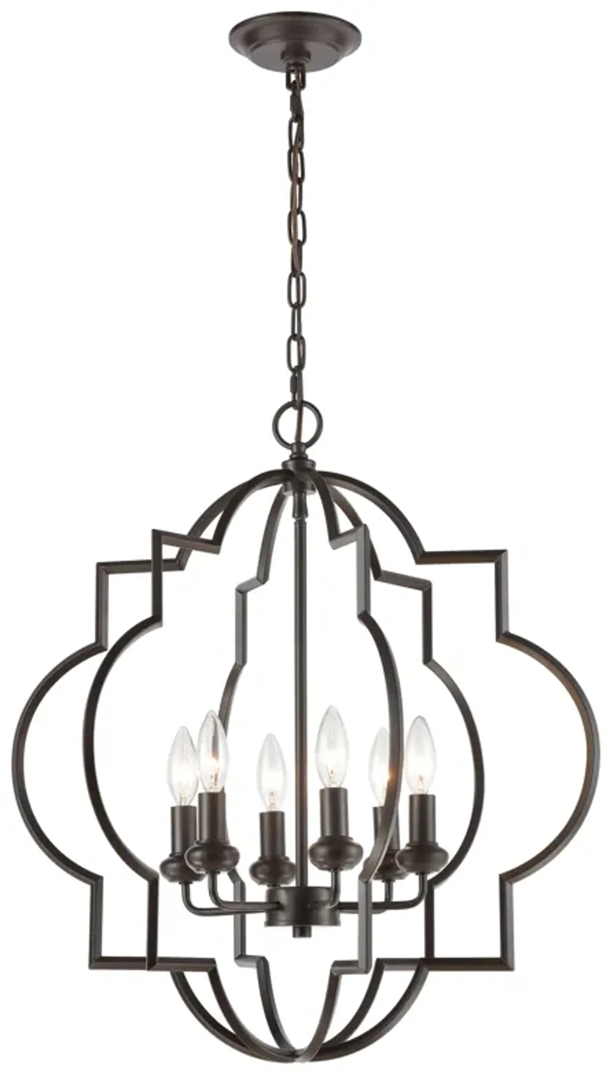 Chandette 22" Wide 6-Light Chandelier - Oil Rubbed Bronze