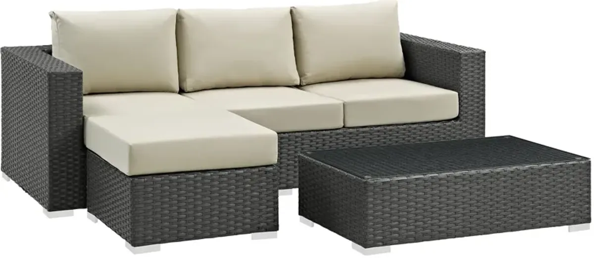 Sojourn 3-Piece Outdoor Sunbrella® Sectional Set