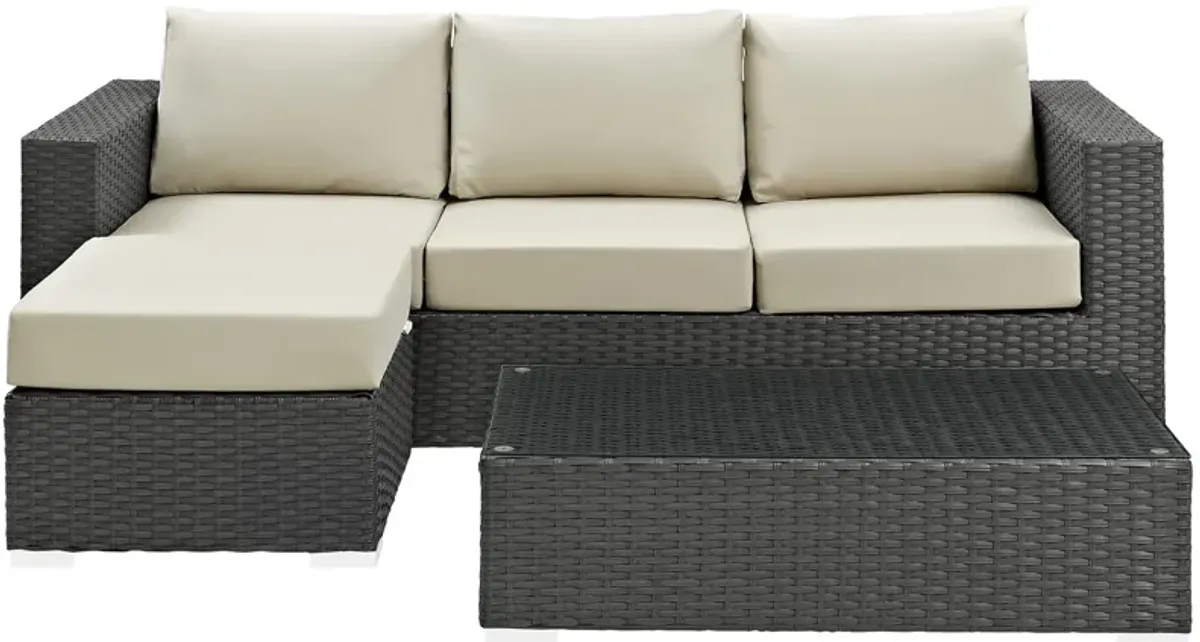 Sojourn 3-Piece Outdoor Sunbrella® Sectional Set