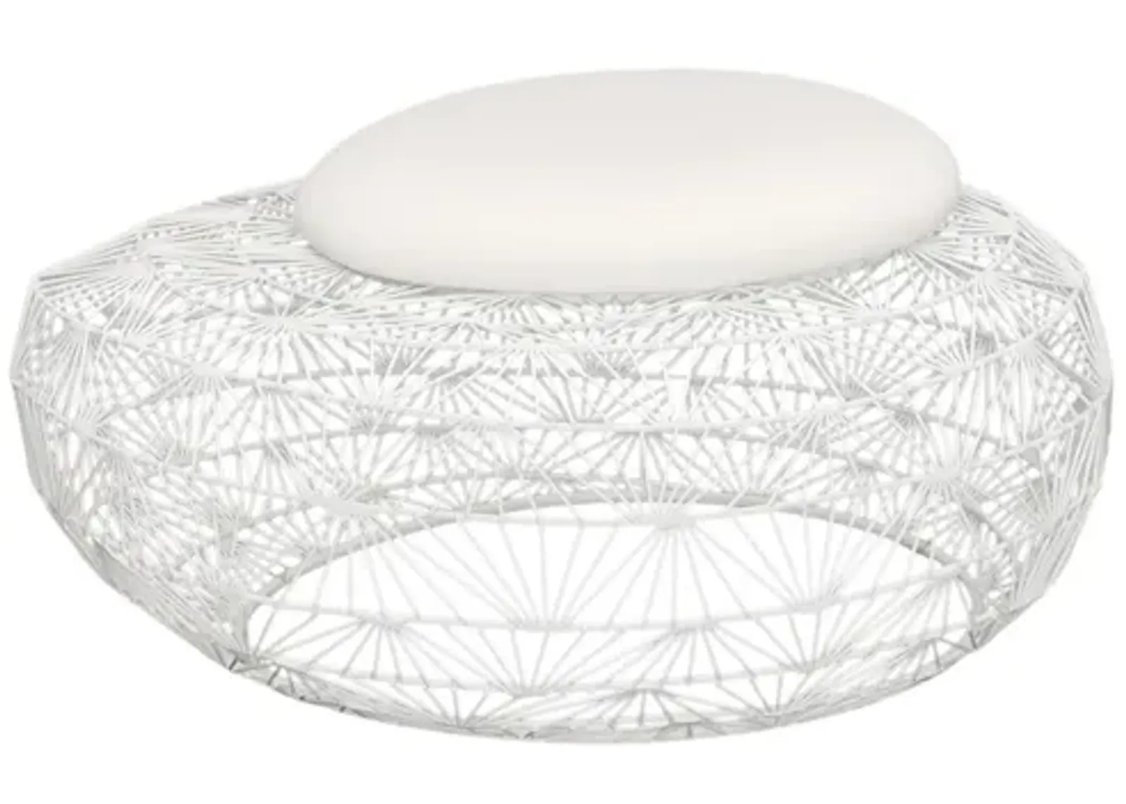 Wire Mesh Stone Stool with Cushion, SM