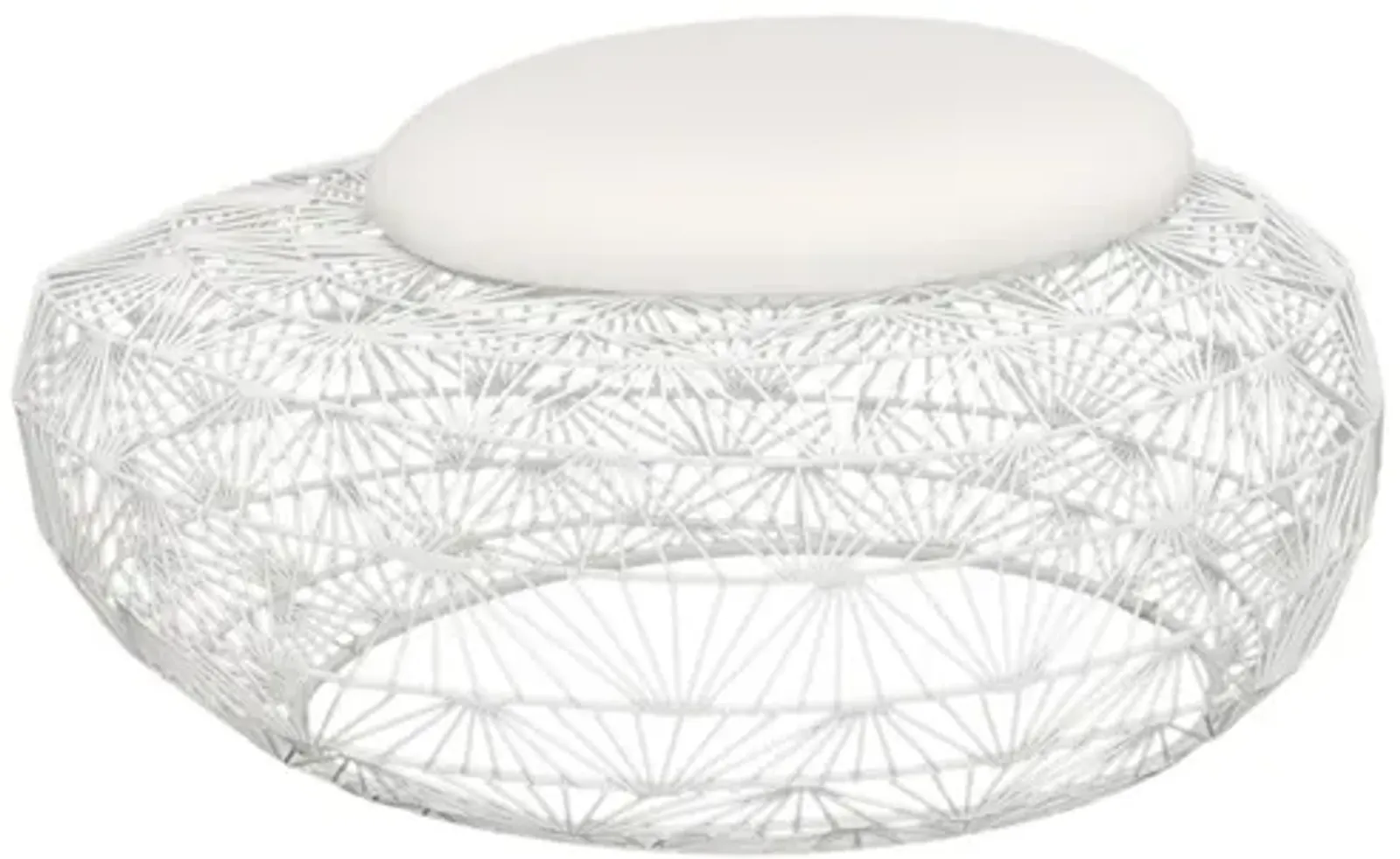 Wire Mesh Stone Stool with Cushion, SM