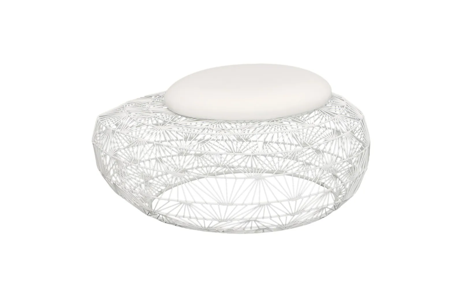 Wire Mesh Stone Stool with Cushion, SM